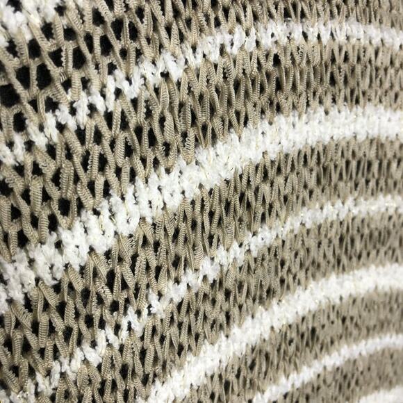 Soft Surroundings tan cream striped knit open front long cardigan sweater Small - Picture 13 of 14